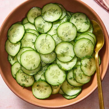 Fresh sliced cucunber..