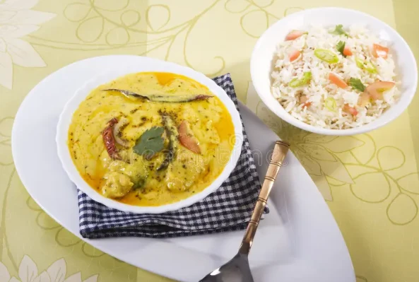 Kadhi with veg pulav ..