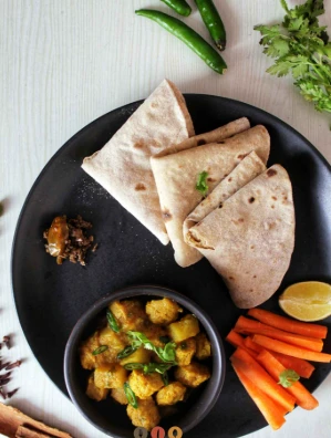 Soya chunks with chapatis .